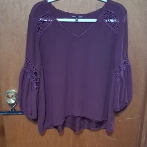 Victoria's Secret Plum Crochet Blouse